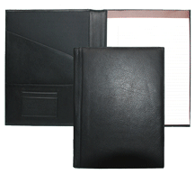 Stitched Black Leather Letter Writing Padfolios
