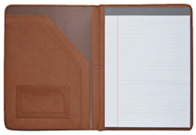 Tan Leather Pocket Legal Folder